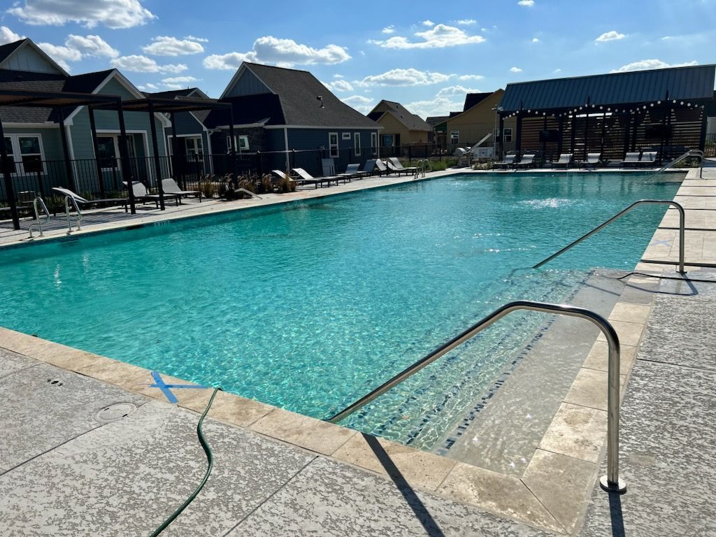 Structural pool deck and surround at completion — Nova Luxe Construction, Dallas–Fort Worth